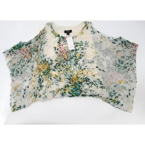 Karen Kane Shirt Womens XL Floral Sheer Drape Front Kimono Duster Cardigan